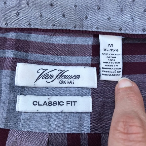 Van Heusen Plaid Cotton Shirt 15.5 Neck - Picture 5 of 7